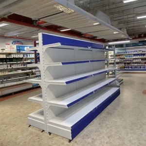 Factory Price Double Sided Metallic Retail Store Display Stand Supermarket Gondola Shelving For Shop Use