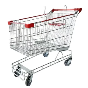 Factory Price Supermarket Hypermarket Functional Unfolding Steel Mesh Platform Foldable Shopping Trolley