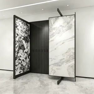 Factory Rotating Ceramic Tile Display Rack Stone Sample Marble Quartz Granite Metal Display Stands for Showroom