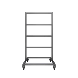 Factory Sell Stock Shirt Store Fixtures Iron Paint T Shape Floor Metal Retail Display Racks with Wheel