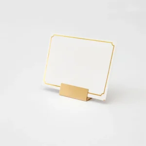 Factory Solid Brass Card Holder Postcard Seat Business ID Card Price Tag Holder Metal Holder