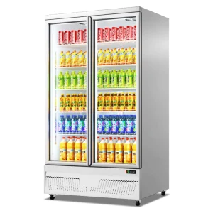Factory Special Direct Sale Bottom Mount Double Door HD Glass Air 950L Freezer Display Fridge for Supermarket Convenience Store