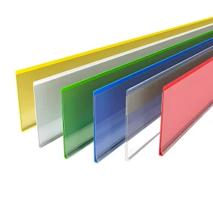 Factory Supermarket Retail Plastic Pvc Acrylic Label Tag Adhesive Data Strip Price Holder for Shelves