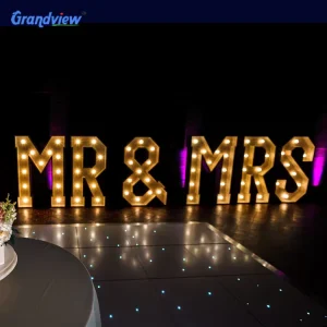 Factory Supplier 3D Giant Love Letters 3ft 4ft 5ft LED Marquee Alphabet Light Sign for Wedding Party Decoration