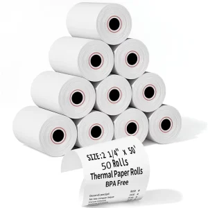 Factory Supply US Warehouse POS Paper Thermal 2 1/4×50 POS Paper Rolls