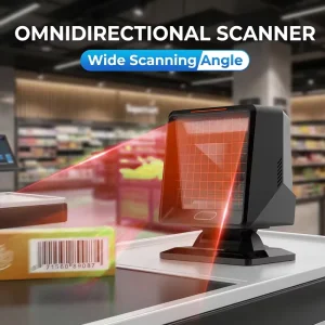 Factory Supply USB Omnidirectional Desktop Barcode Scanner OEM 2D QR Reader for Retail Store Cashier Stock Available