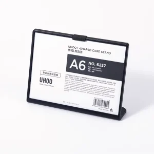 Factory Table Sign Holder Supplies Customized Products Quality T shaped Strong A6 Size Sign Holder Stand