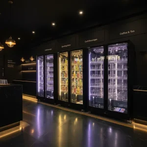 Fan Cooling Glass Door Upright Display Cooler Supermarket Commercial Refrigerator Equipment Beverage Fridge Digital Control