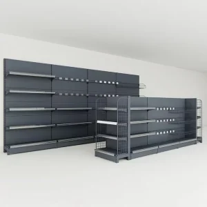 Fashion Gondola Black China Mini Single Sided European Euro American Style Storage Shelf Manufacturer Of Supermarket Shelves