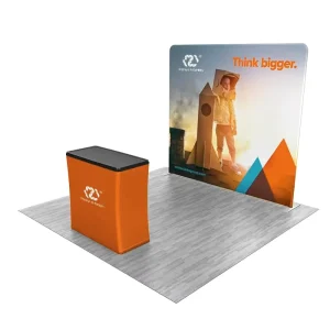 Flat 8ft Trade Show Display Kit Portable SEG Pop up Backdrop with Counter for Exhibition Booth