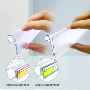 Flat Gondola Shelf Edge PVC Plastic Price Tag Holder Shelf Data Strip Label Holders