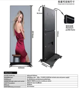Flexible Easy Moving Shopping Mall Advertising Display Floor Standing P1.875 P2.5 P3 High Resolution LED Digital Poster Screen
