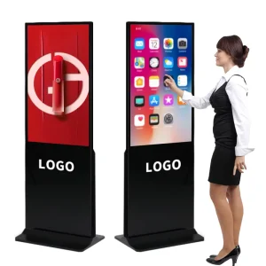 Floor Standing Ad Touch Screen Pizza Shop Advertising Sign Board Digital Signage Display Indoor Vertical Advertising Screen