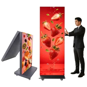 Floor Standing LED Poster Screen P2.5 Digital Signage 600CD Brightness Cloud Based CMS for Shopping Malls Retail Window Displays