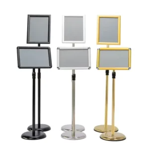 Floor Standing Poster Display Rack Height Adjustable A2 A3 A4 Poster Stand with Snap Frame