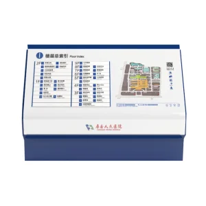 Floor standing Rectangle LED Wayfinding Directory Sign Aluminum Frame High Brightness A4 for Hospital Outpatient Hall