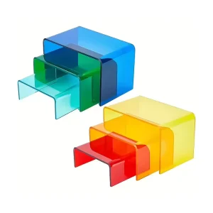 Fluorescent Iridescent Acrylic Customized DIY Display Risers U Nest Shelf Buffet Table Desserts Cupcake Puppets Accessories