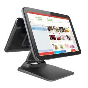 Fold Able 15.6 Inch Touch Screen POS Terminal Cash Register With LED8 VFD 11.6 Inch 2nd Display for Catering Checkout Counter