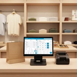 Foldable 15.6″ Win10/11/Linux/Android All in One Pos System Cash Register Pos Self Service Kiosk Point of Sale System Fot Store