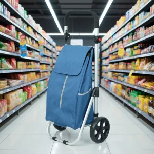 Foldable Aluminum Grocery Cart with Extra Large Capacity for Easy Shopping