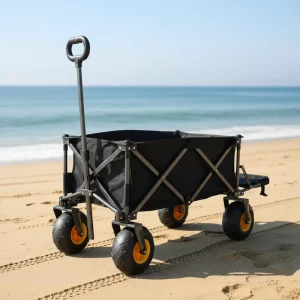 Foldable Camping Trolley Portable Hand Cart with Four Wheel for Shopping and Tools OEM Customizable