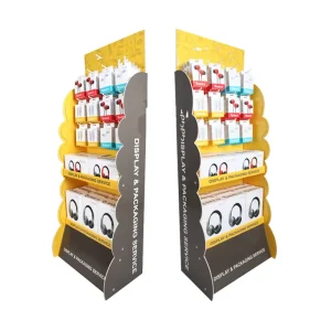 Foldable Eco Friendly Cardboard Display Rack Bespoke POS Ornament Hook for Mobile Phone Accessories