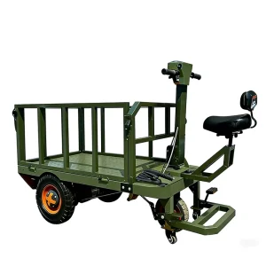 Foldable Electric Riding Trolley Cart 3 Wheel Utility Vehicle Long Range Battery All Terrain Heavy Duty Cargo for Transport