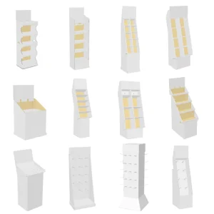 Foldable Paper Display Stand Cap Hat Cosmetic Display Supermarket Shelf Stand Retail Store Corrugated Cardboard Display Racks