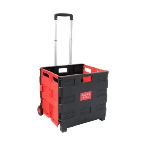 Foldable Plastic Shopping Trolley Carts With Wheels for Market Store