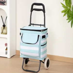 Foldable Portable Home Shopping Cart Outdoor Hand pulled Small Trailer Supermarket Shopping Trolley Trolley Dolly