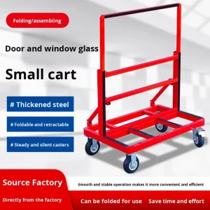 Foldable Steel Platform Trolley Industrial Shopping Four-Wheel Mute Flat Portable Handling Durable 400kg Capacity