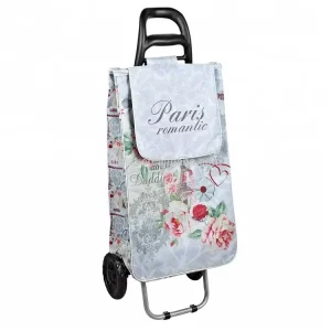 Foldable Trolley PVC-coated Polyester Fabric 600D Bag Shopping Trolley