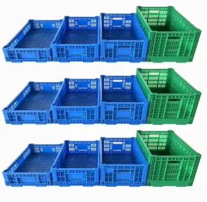 Folding Basket Thickened Plastic Turnover Basket Fruit Basket Supermarket Display Basket Turnover Box Logistics Box
