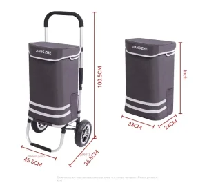Folding Portable Hand Trolley Plastic Wheel Small Trailer Elderly Constant Temperature Fresh keeping Shopping Trolley