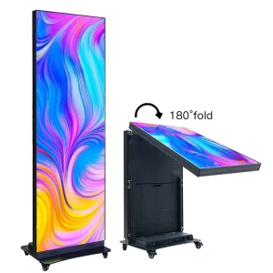 Folding Portable LED Poster Display P2.5 Indoor Full Color Floor Stand