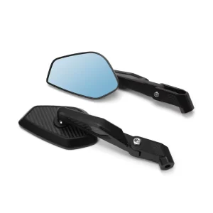 Folding Real Carbon Fiber Motorcycle Rearview Mirror Wide Angle Large View Retrofit Upgrade for M8 M10 Scooters