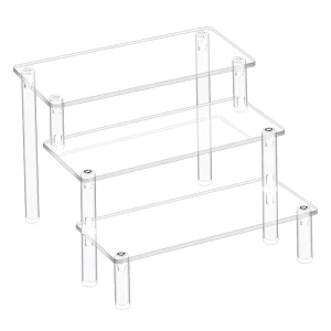 Food Dessert Perfume Clear Acrylic Shelves Organizer 3 4 5 Tier Cupcake Acrylic Risers Display Stands for Figures