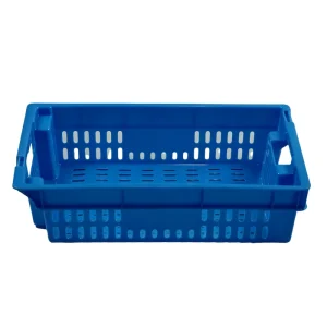 Food Grade Mesh Stackable Leakproof Plastic Crate Customizable Color Durable Eco Friendly Nestable for Food Processing