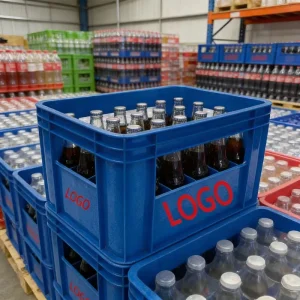 Food Grade PP Plastic Stackable Nestable Recyclable Solid Box Beer Crate Non Toxic & Odor Free UV Resistant for Outdoor Storage