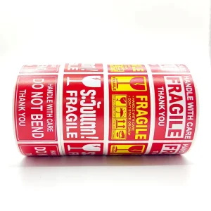 Fragile Label logo Plastic Bopp Packing Shipping Label Waterproof Stickers