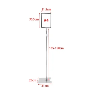 Free Sample Plastic Customized Floor Standing Sign Holders A4 Pop Stand Frame for Retail Promotion