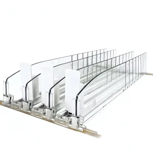 Free Sample Transparent Plastic Shelf Divider Adjustable Width Acrylic Shelf Dividers