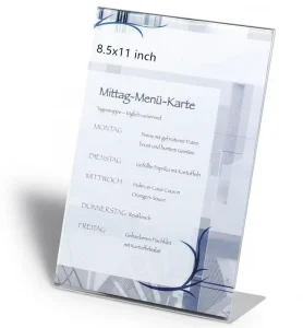 Free Standing Leaflet Display Stand A4 Acrylic Poster Menu Holder 8.5 X 11 Inches Acrylic Slant Back Sign Holder