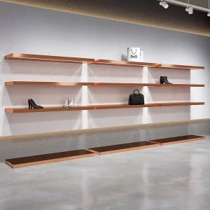Freestanding Modern Anti Rust Stainless Steel Shoe Rack Display Stand Tiered Shelf for High End Shoe Bag Display
