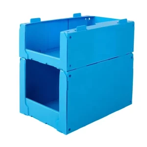 Front Opening Stacking Warehouse Bin Corrugated Plastic Stackable Small Parts Pick Storage Box Bin