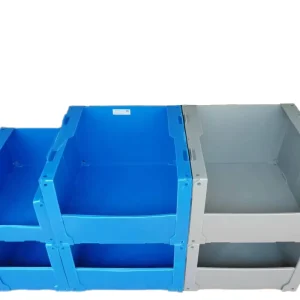 Front Opening Warehouse Bins Plastic Corflute Corrugated Stackable PP Coroplast Hollow Sheet Storage Box Clothing Picking Bin
