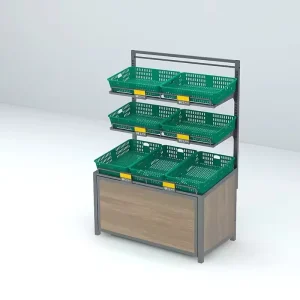 Fruits and Vegetable Rack W Shelves Systems Decorative Metal Shop Display Racks Store Shelving