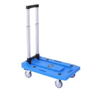Fully Foldable Small Household Shopping Cart Portable Plastic Hand Trolley Package Picking Transport Shopping Trolleys Carts
