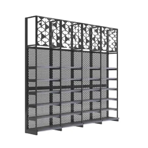 Functional Metallic Heavy Duty Custom Pegboard Wire Shelving Gondola 6 Layer Custom Capacity