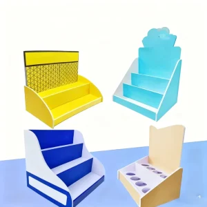 GD Customized Foldable PVC Board Display Rack Tabletop Storage Box With Adjustable Shelves For Shopping Mall Use Easy Assembly